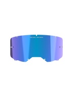 Alpinestars Vision 8-5-3 Mirror Lens, Goggle Accessory, Mirror Blue with purple gradient, reflective mirror finish, featuring 'ONE GOAL. ONE VISION.' branding, curved polycarbonate design with attachment notches and tear-off posts for motocross goggles