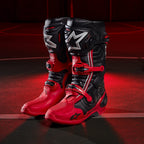 Alpinestars Limited Edition Acumen Tech 10 Boots, Motocross Racing, Red and Black, CE Certified, advanced impact protection.