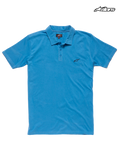 Alpinestars Perpetual Polo, casual short-sleeve polo shirt in turquoise, self collar, button placket, and embroidered black Astar logo on the chest, cotton jersey construction