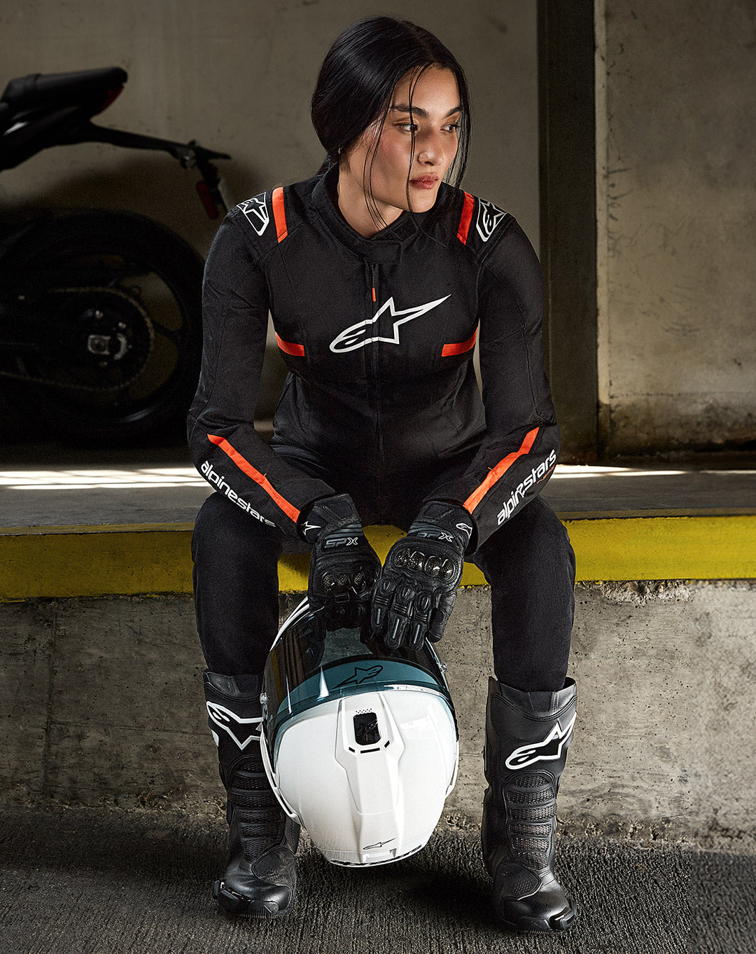 Giacca Moto Alpinestars T-SPS V2 WP – Uomo, Taglia M, Colori Nero/Bianco/Rosso Fluorescente