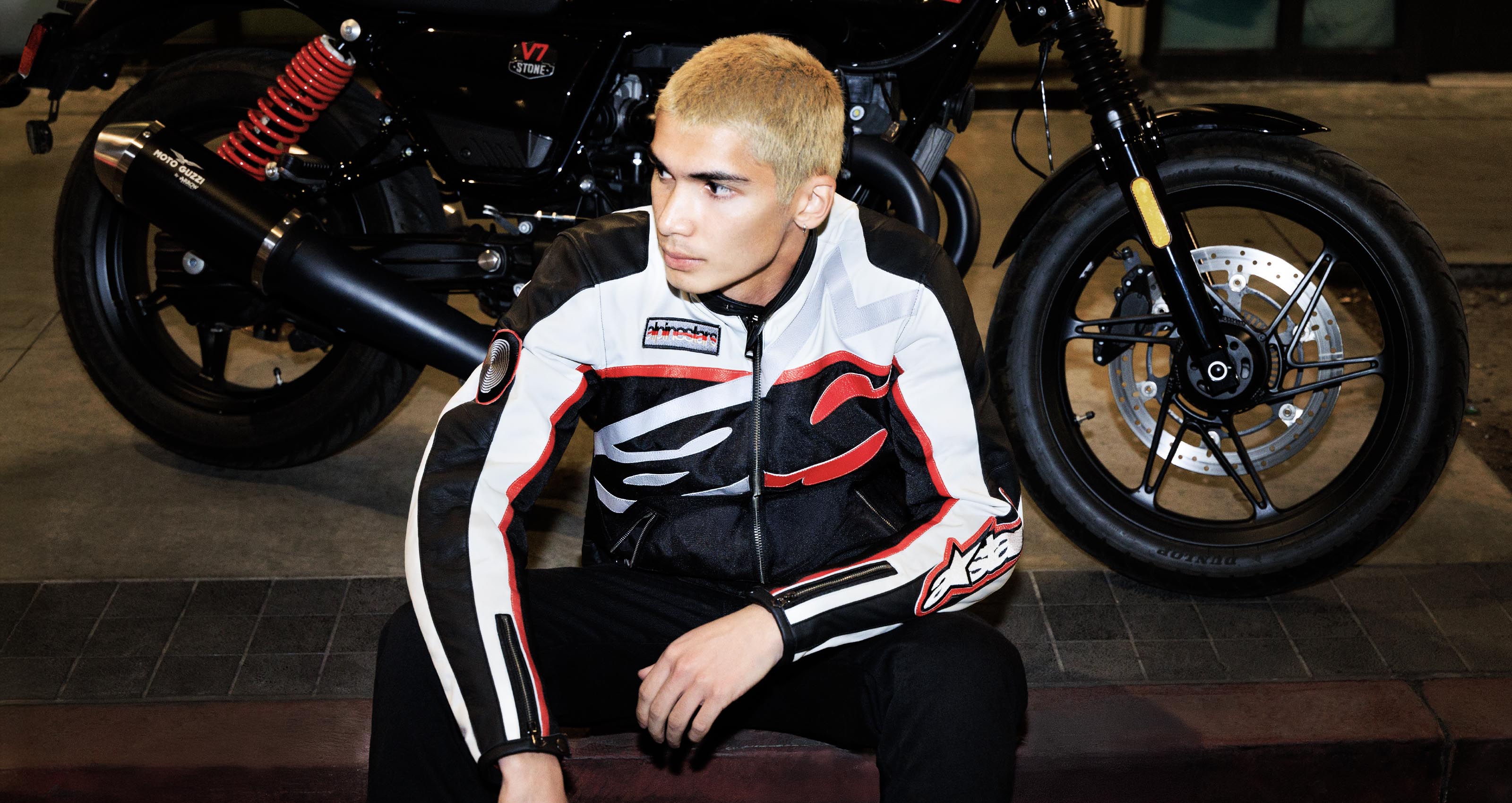 SP-1 バイクジャケット ブラック/ホワイト/レッド Axton - Motorcycle Jacket | Alpinestars®