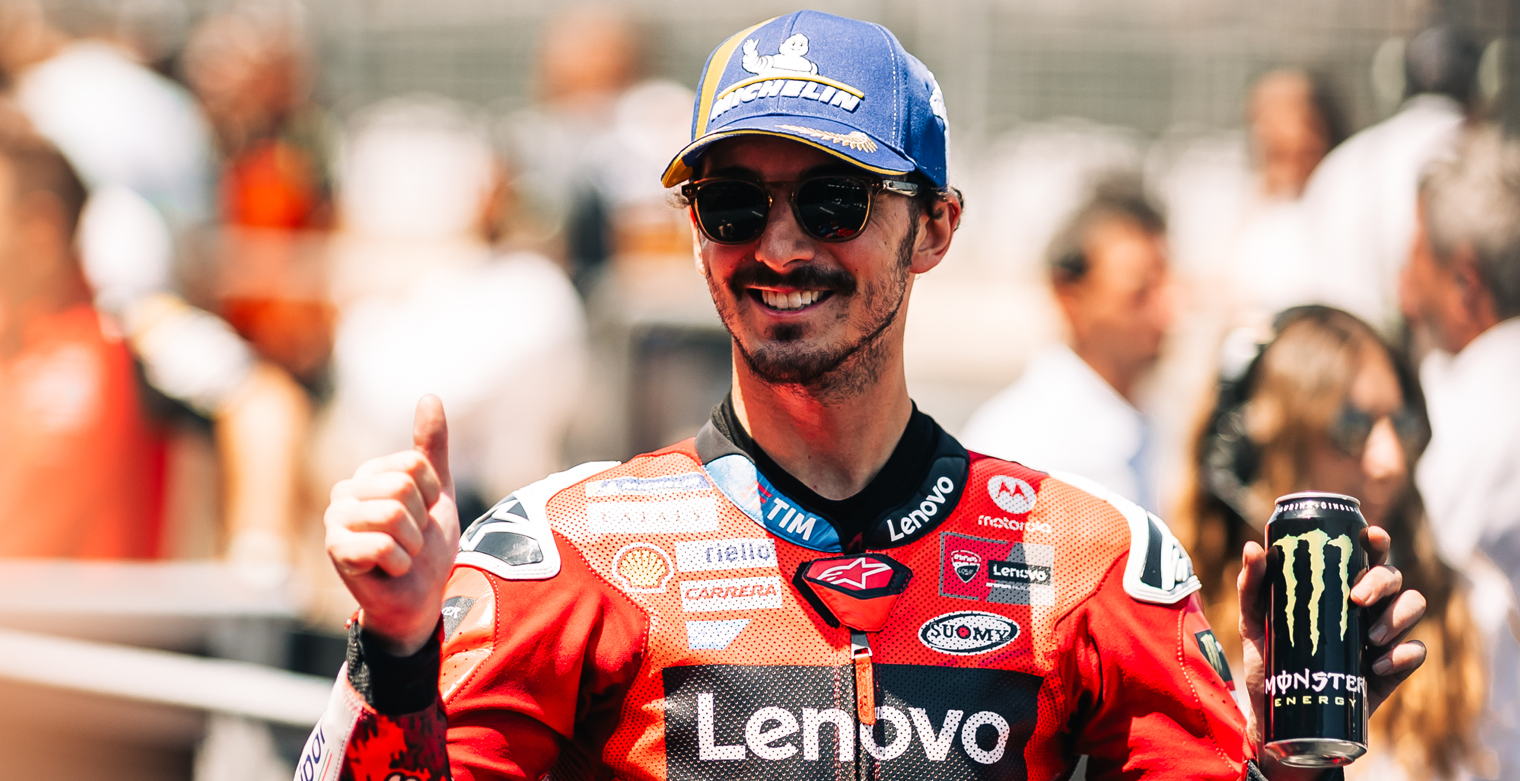 Francesco “Pecco” Bagnaia celebrating victory