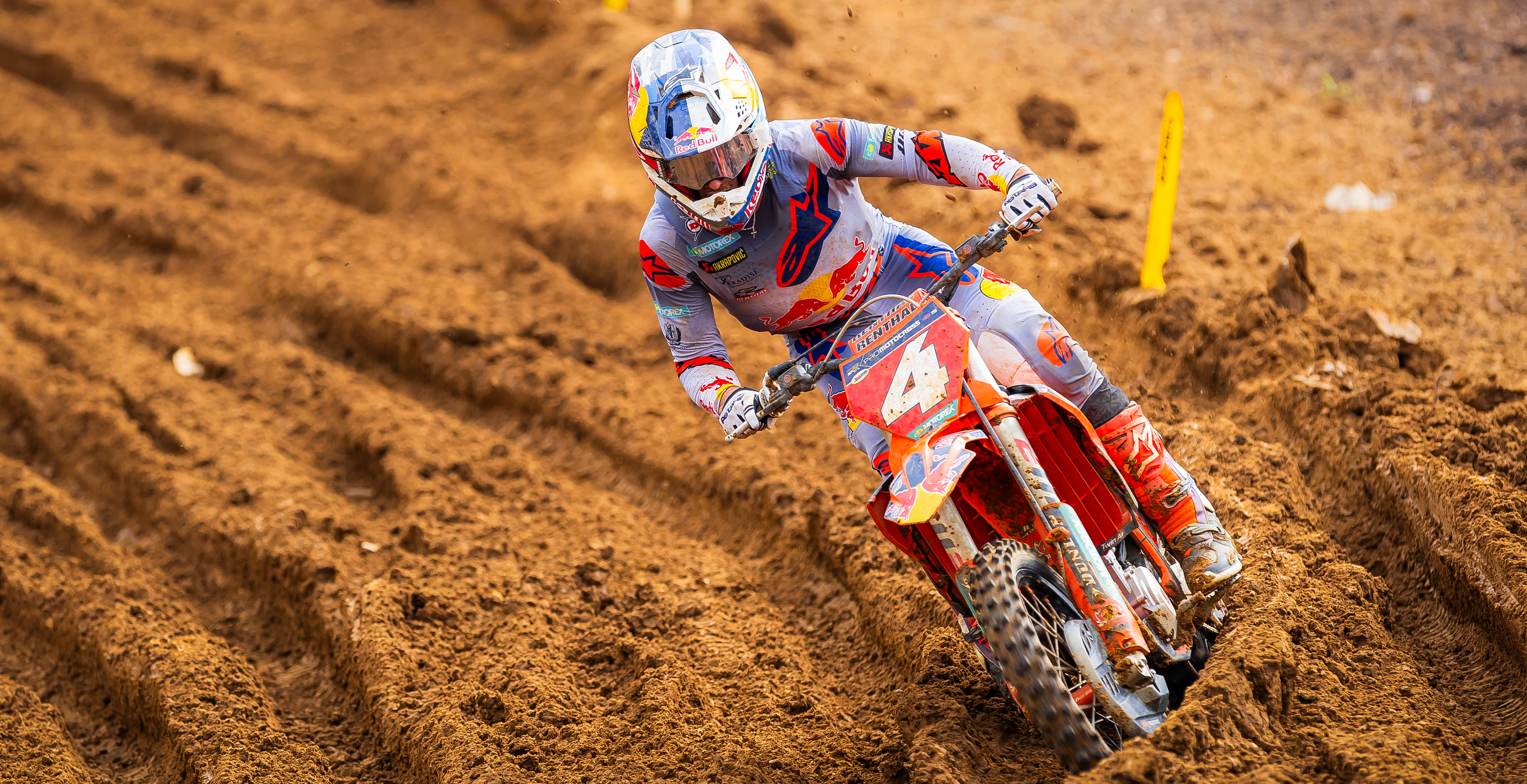 Chase Sexton riding a deep rut