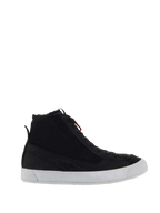 Alpinestars Stated Shoes, black urban motorcycle sneakers with a knitted ankle collar and white vulcanized sole.