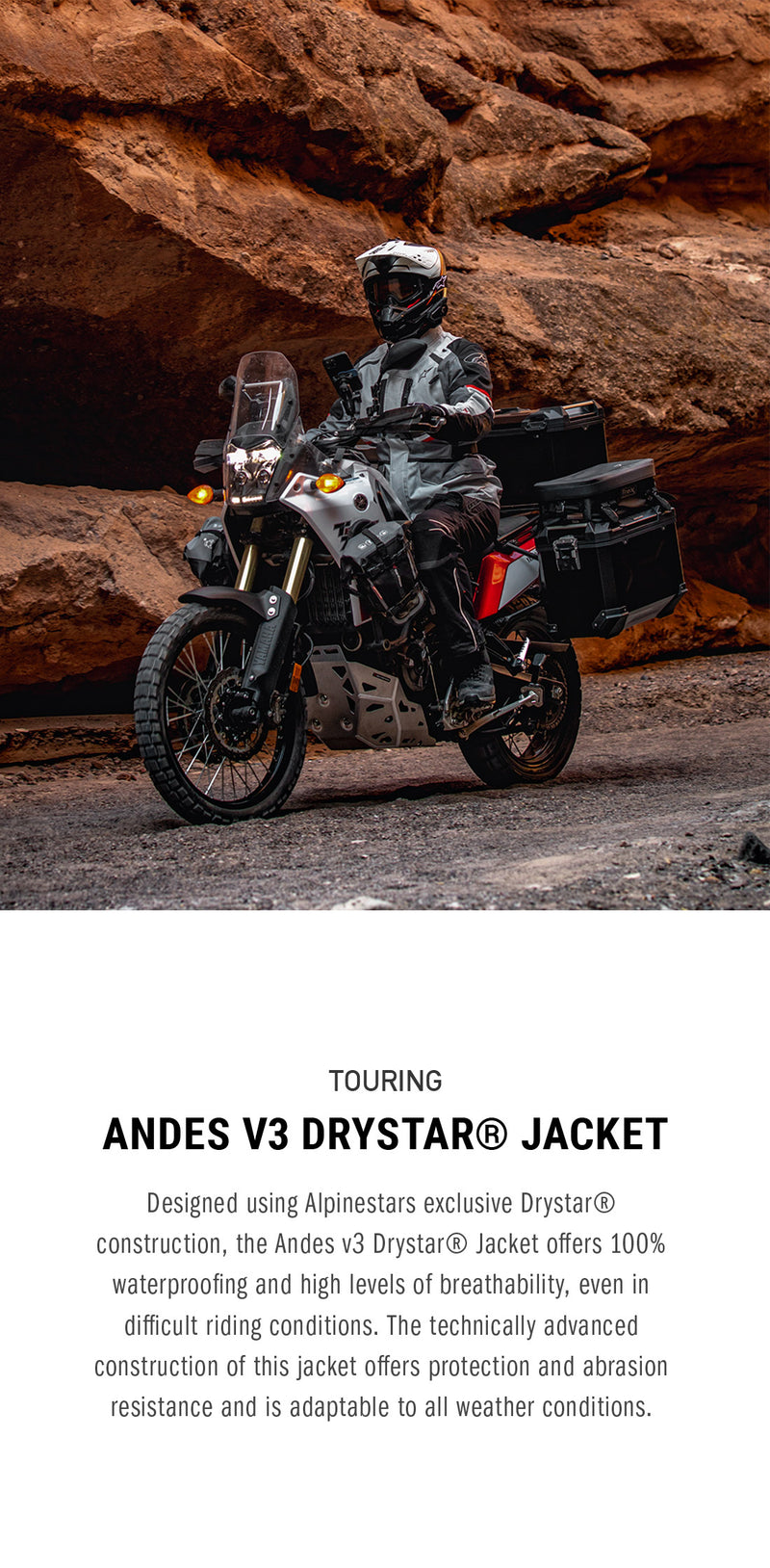 ALPINESTARS MOTO Alpinestars ANDES V3 DRYSTAR - Chaqueta hombre dark  grey/black/bright red - Private Sport Shop
