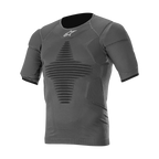 Alpinestars Roost Base Layer Top, Motocross and Off-Road Tech Layer, Anthracite Black, Short-Sleeve Breathable Knit with Strategic Padded Zones for Roost Protection.